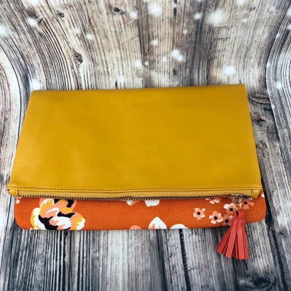 Rachel Pally Handbags - Mustard Yellow Reversible Floral Clutch